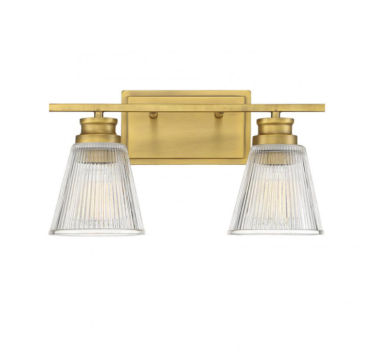 2-Light Bathroom Vanity Light in Natural Brass