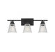 3-Light Bathroom Vanity Light in Matte Black