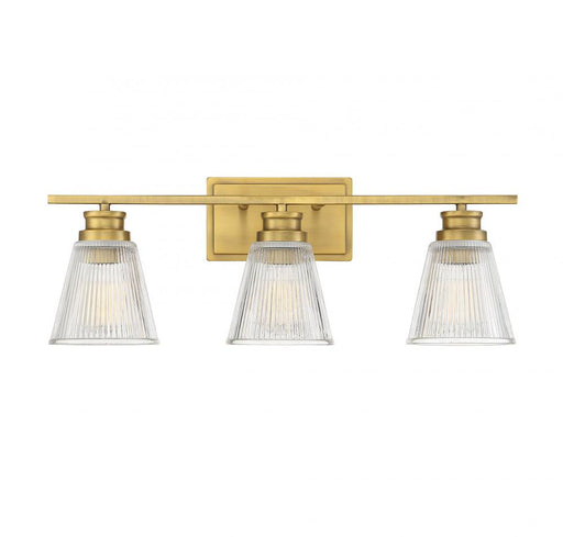 3-Light Bathroom Vanity Light in Natural Brass