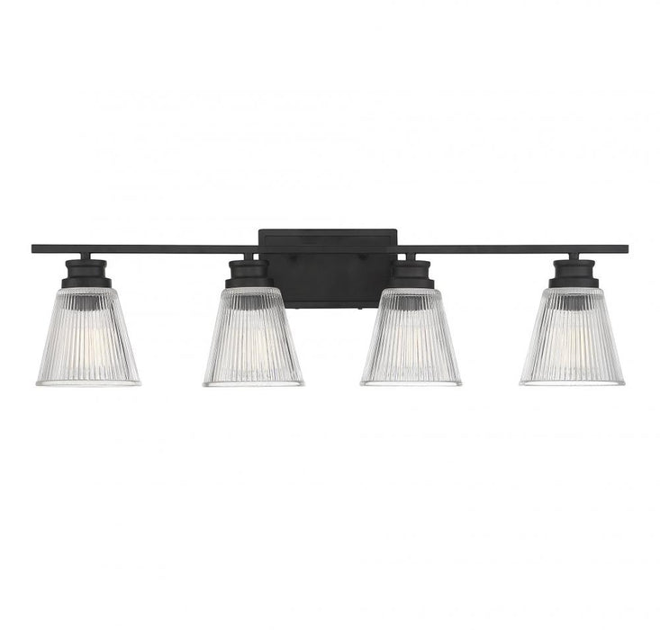 4-Light Bathroom Vanity Light in Matte Black