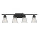 4-Light Bathroom Vanity Light in Matte Black