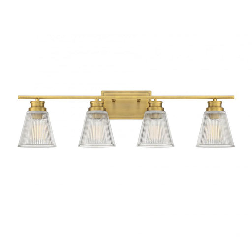 4-Light Bathroom Vanity Light in Natural Brass