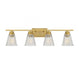 4-Light Bathroom Vanity Light in Natural Brass