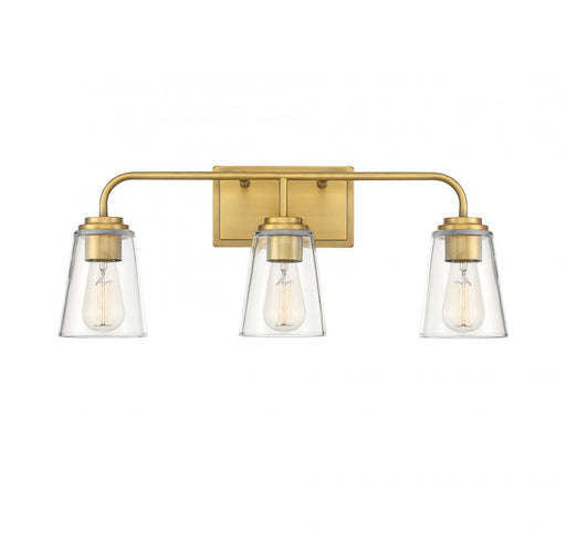 3-Light Bathroom Vanity Light in Natural Brass