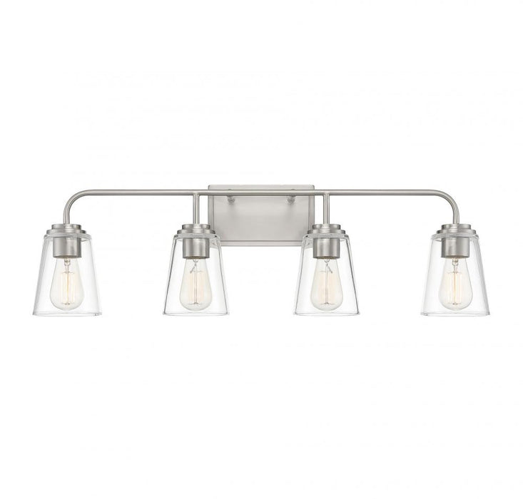 4-Light Bathroom Vanity Light in Brushed Nickel