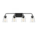 4-Light Bathroom Vanity Light in Matte Black