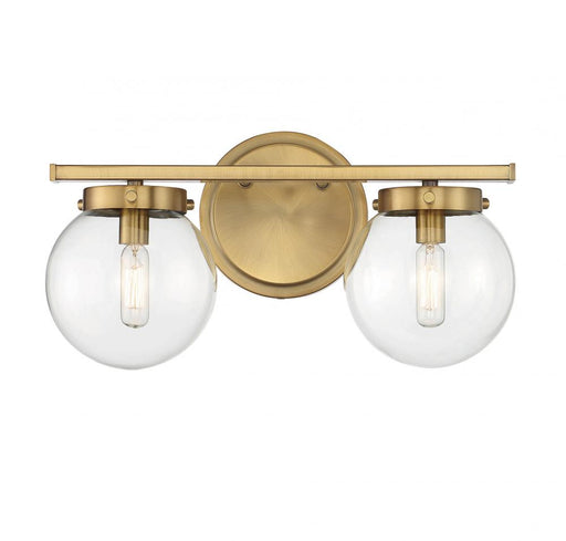 2-Light Bathroom Vanity Light in Natural Brass