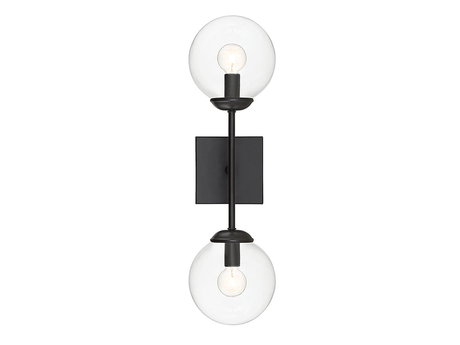 2-Light Wall Sconce in Black