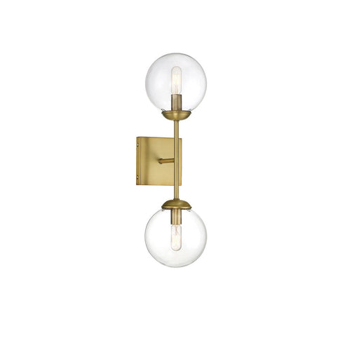 2-Light Wall Sconce in Natural Brass