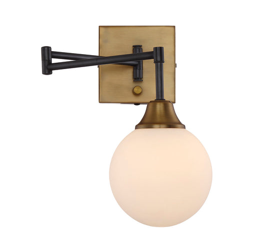 1-Light Wall Sconce in Oiled Rubbed Bronze with Natural Brass