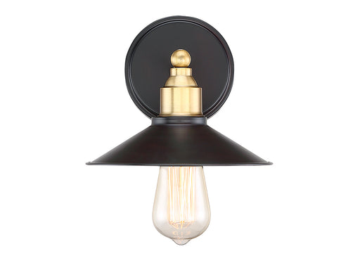 1-Light Wall Sconce in Oil Rubbed Bronze with Natural Brass