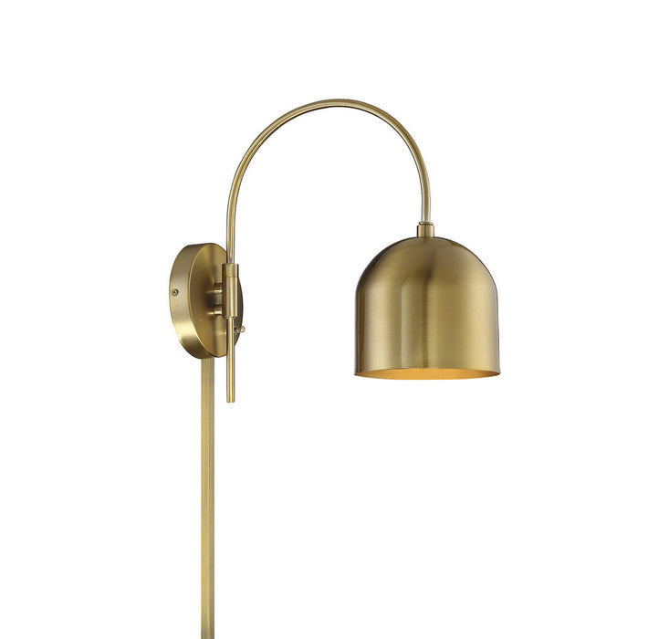 1-Light Wall Sconce in Natural Brass