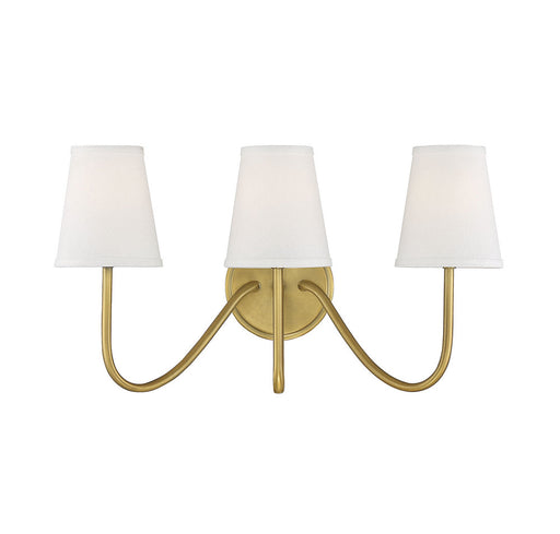 3-Light Wall Sconce in Natural Brass