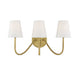 3-Light Wall Sconce in Natural Brass