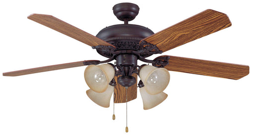 52" Ceiling Fan w/Blades & 4 Tea-Stained Lights