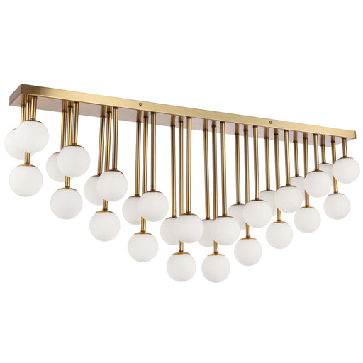 30LT Halogen Flush Aged Brass w/ White Glass