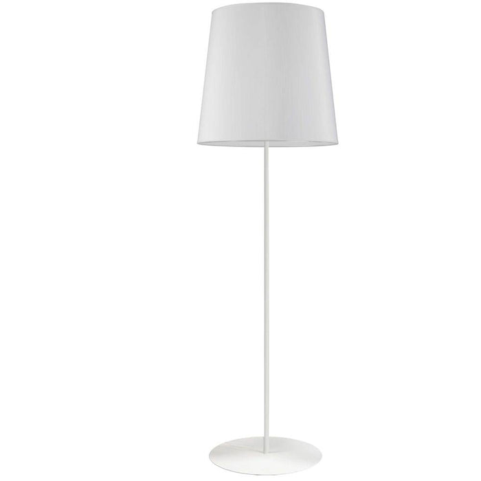 1LT Drum Floor Lamp w/ Jtone WH Shade, WH