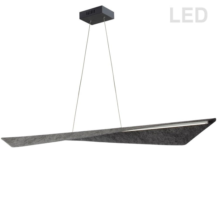 30W Horiz Pendant, GRY Felt shade, MB