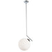 1LT Incand White Glass Pendant, PC Finish