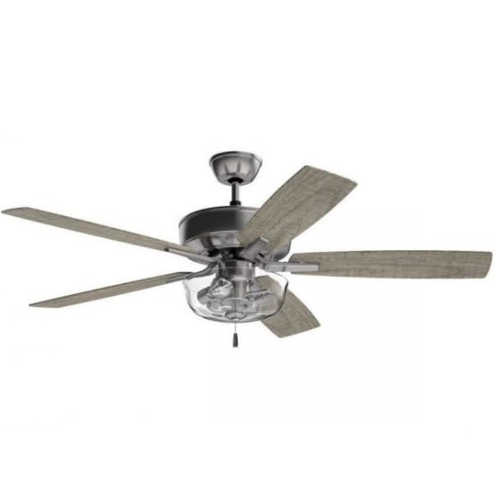 52" Ceiling Fan w/Blades, Clear Bowl LED Light Kit