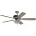 52" Ceiling Fan w/Blades, Clear Bowl LED Light Kit