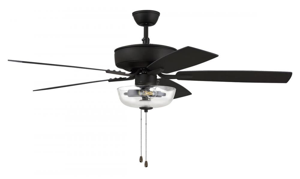 52" Ceiling Fan w/Blades, Clear Bowl LED Light Kit