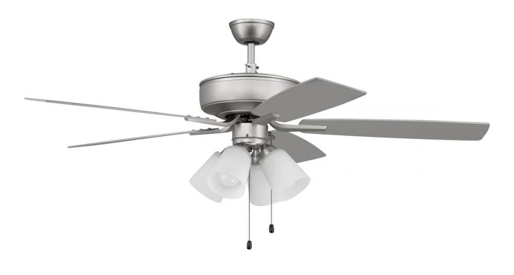 52" Ceiling Fan w/Blades, 4 White Frost LED Lights