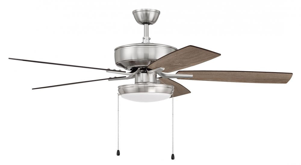 52" Ceiling Fans w/Blades, White Slim Pan LED Light Kit