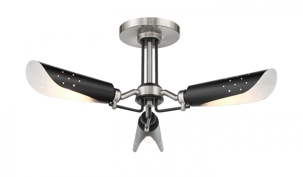 3 LIGHT SEMI FLUSH