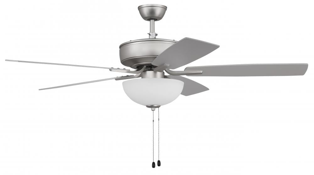 52" Ceiling Fan w/Blades, White Frost Bowl LED