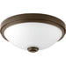 One-Light 15" LED Linen Glass Flush Mount