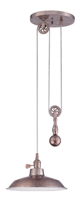 1 Light Pulley Pendant w/Metal Shade