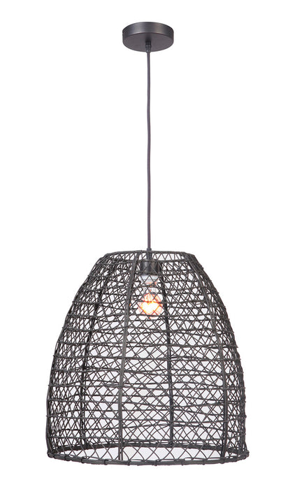 1 Light Pendant w/Woven Rattan Shade