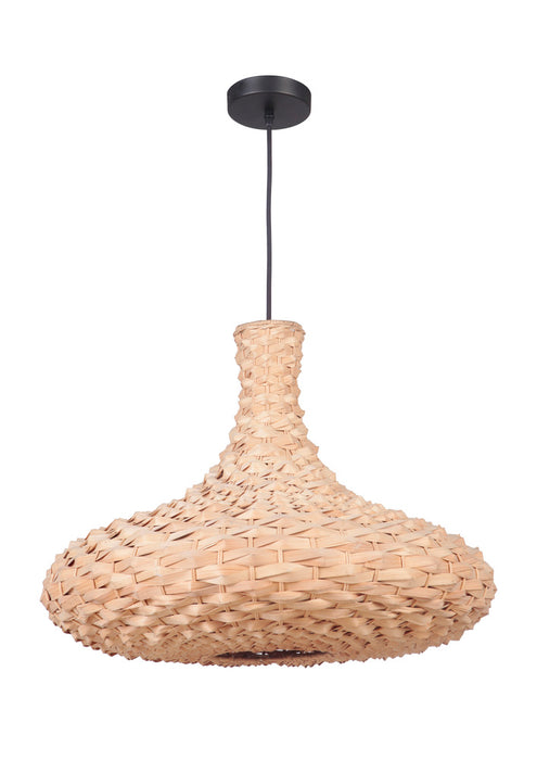 1 Light Pendant w/Woven Bamboo Shade