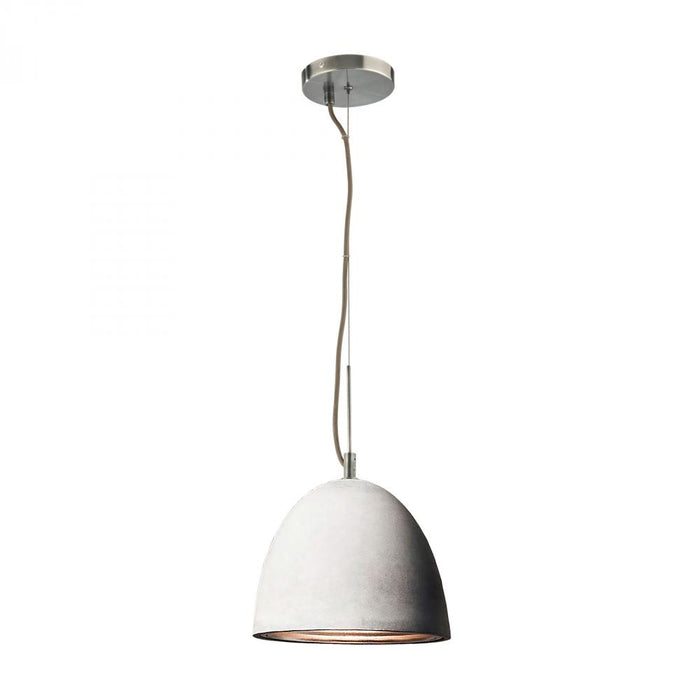 Castle 1-Light Mini Pendant in Chrome with Concrete and Aluminum Shade