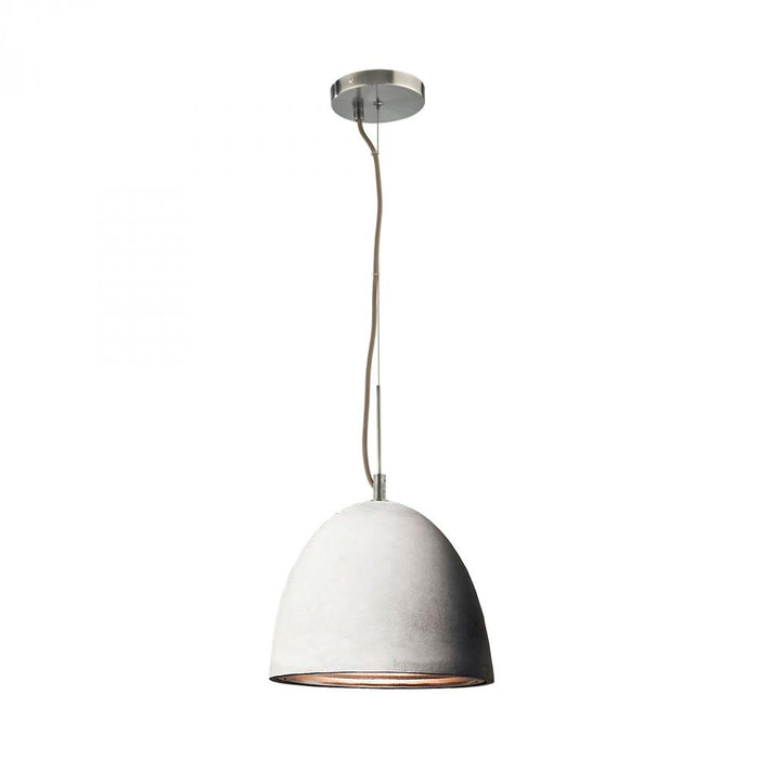 Castle 1-Light Pendant in Chrome with Cement Shade