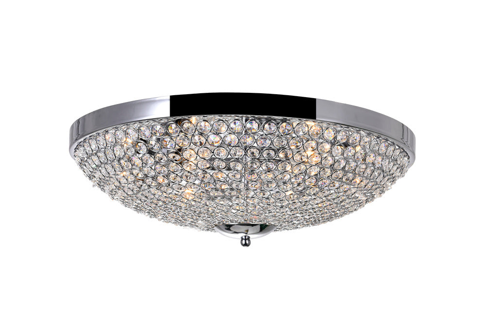 6 Light Bowl Flush Mount with Chrome finish