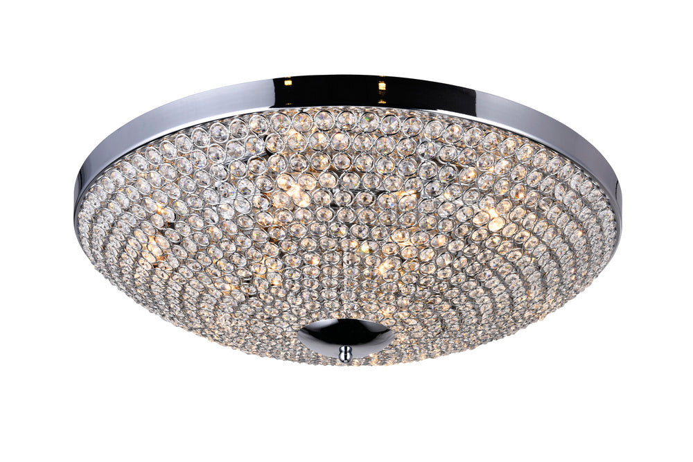 9 Light Bowl Flush Mount with Chrome finish