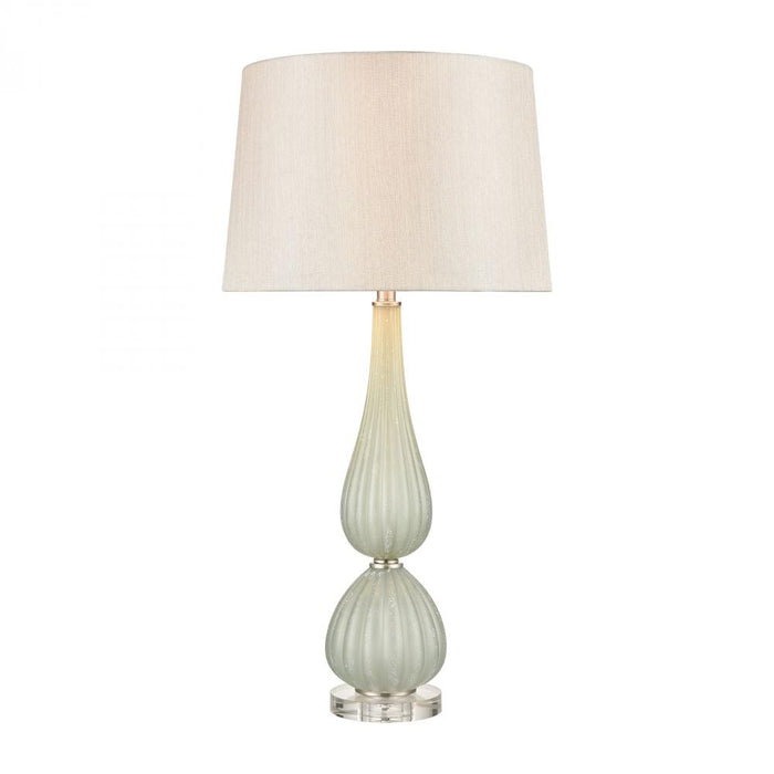 Mariani glass table lamp in Salted Seafoam