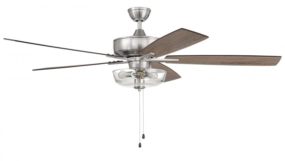 60" Ceiling Fan w/Blades, Clear Bowl Light Kit