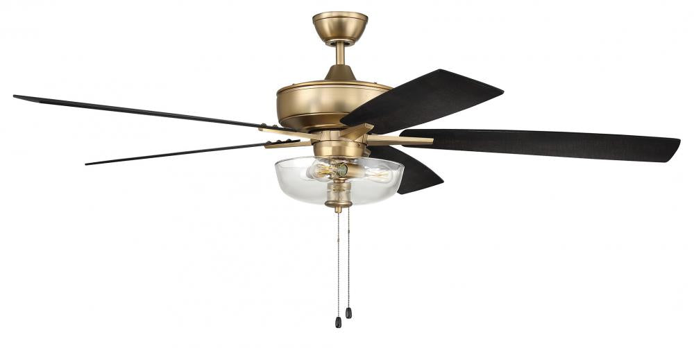 60" Ceiling Fan w/Blades, Clear Bowl Light Kit