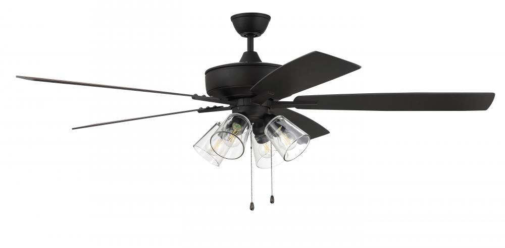 60" Ceiling Fan w/Blades and 4 Light Kit Clear Glass