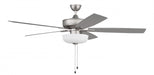 60" Ceiling Fan w/Blades, White Bowl Light Kit