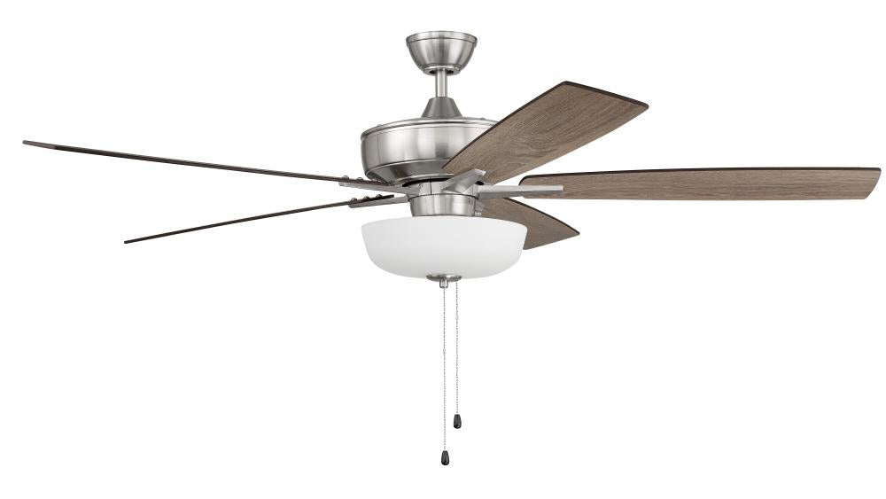 60" Ceiling Fan w/Blades, White Bowl Light Kit