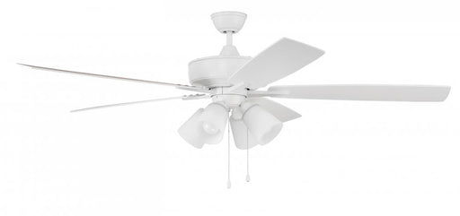 60" Ceiling Fan w/Blades, 4 White Glass Light Kit