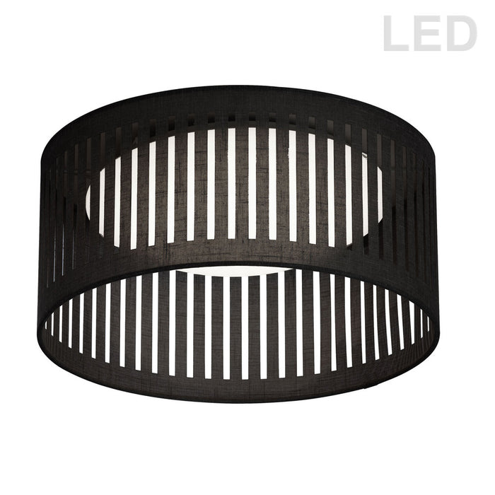 14W Slit Drum Flush Mount, Black