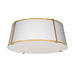 4LT Trapezoid Flush Mount, GLD with WH Shade