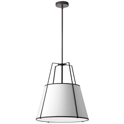 3LT Trapezoid Pendant BK/WH Shade w/790Diff