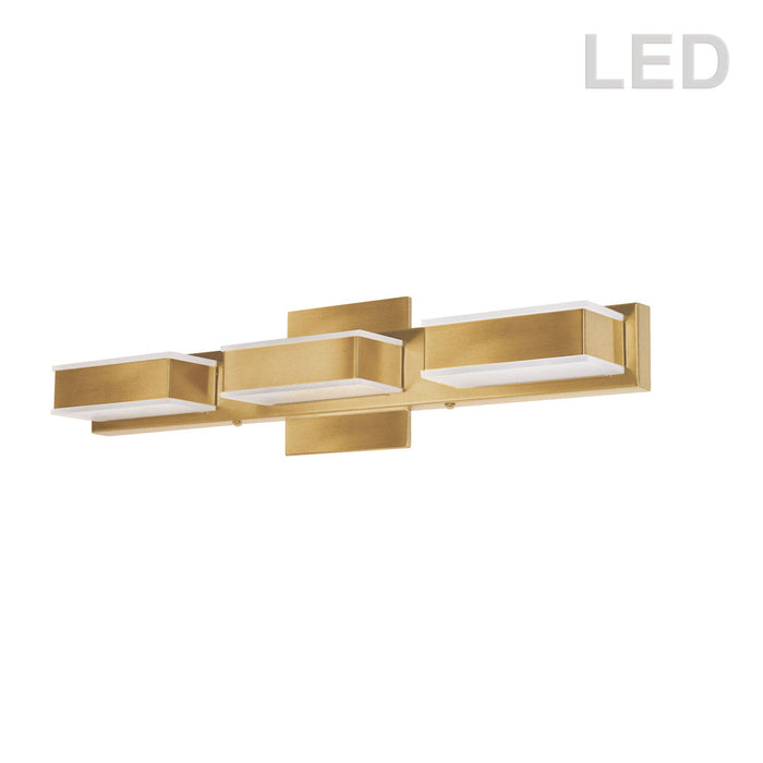 15W LED Wall Vanity, Aged Brass Finish