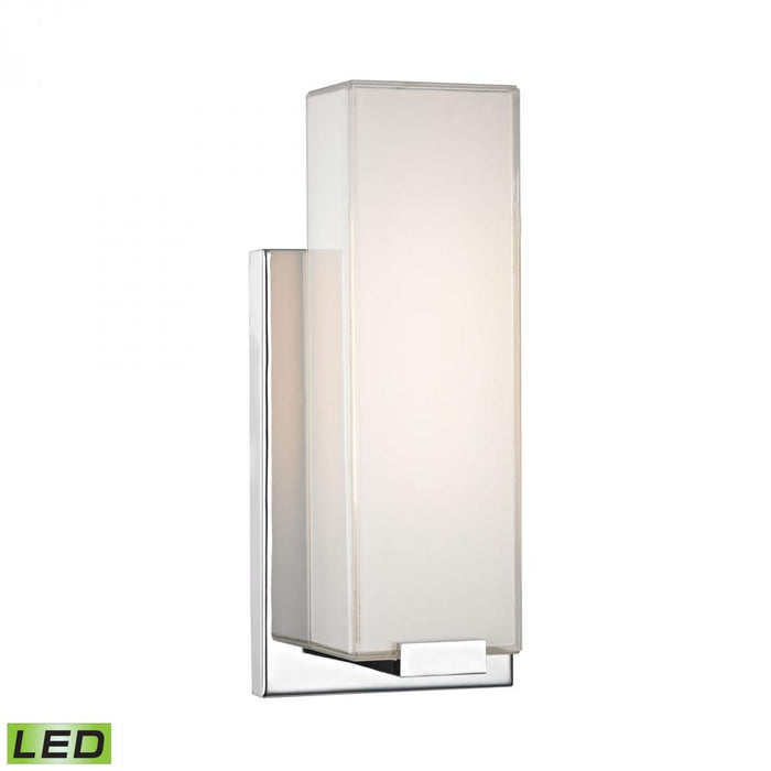 Midtown 1-Light Wall Lamp in Chrome with Paint White Glass